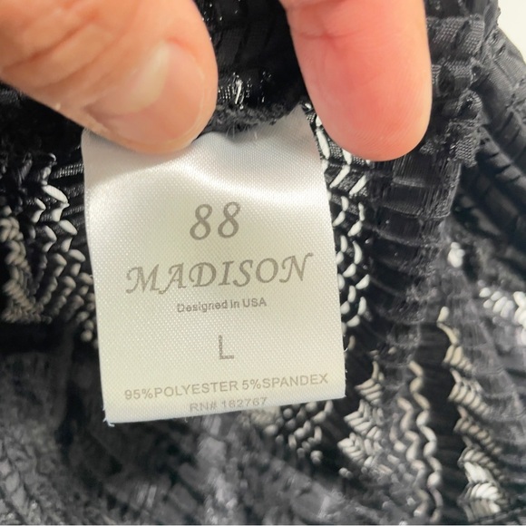 88 Madison L Black Swim Cover Up Pants, Fishnet, Mesh, Spandex with Tie Waist - Picture 5 of 7